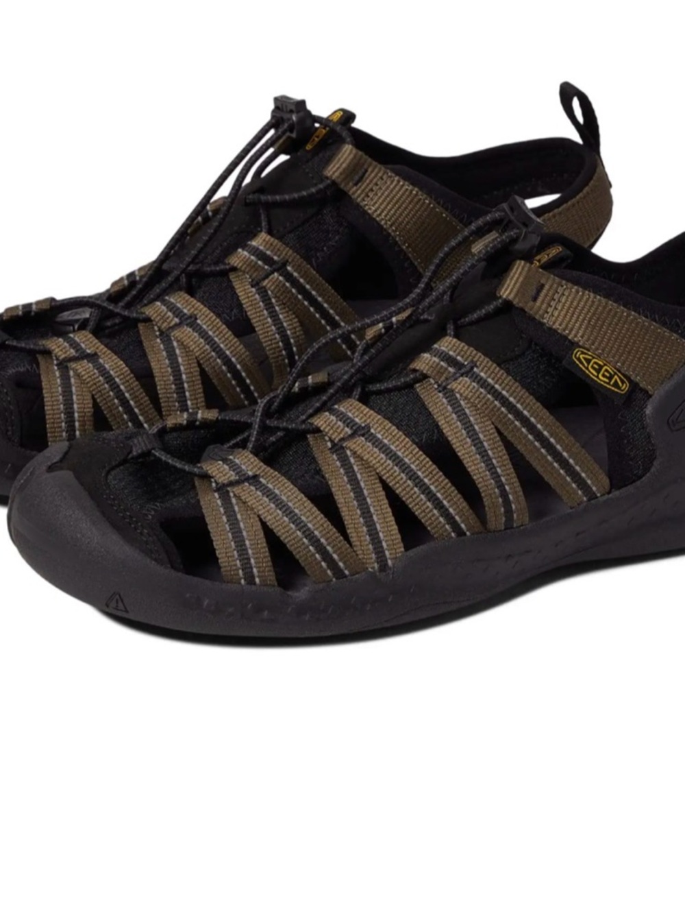 Keen Kids Black and Olive Green Outdoor Sandals